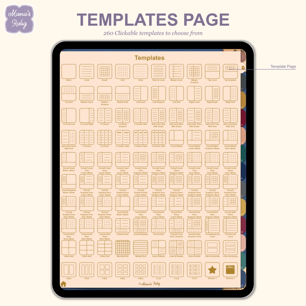 デジタルノート『Simple 5 color』PDF GoodNotes Notability Noteshelf