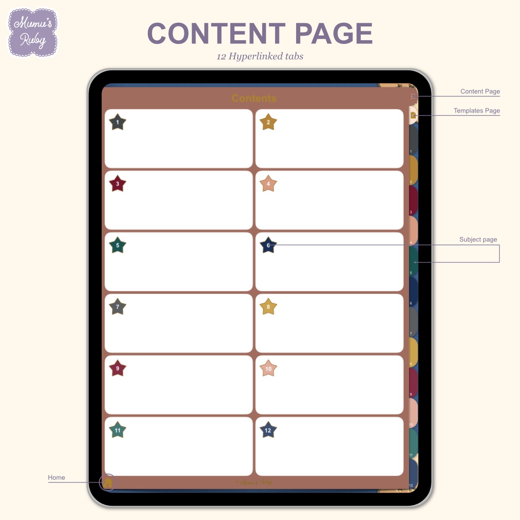 デジタルノート『Simple 5 color』PDF GoodNotes Notability Noteshelf