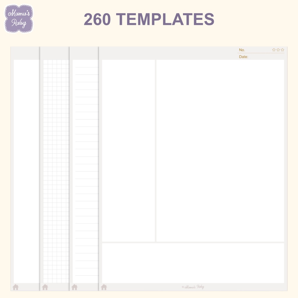 デジタルノート『Simple 5 color』PDF GoodNotes Notability Noteshelf