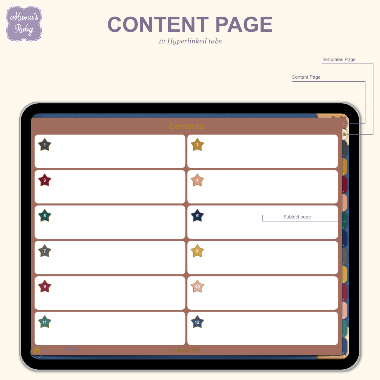 デジタルノート『Simple 5 color』横向き PDF GoodNotes Notability Noteshelf - Mumu’s ...