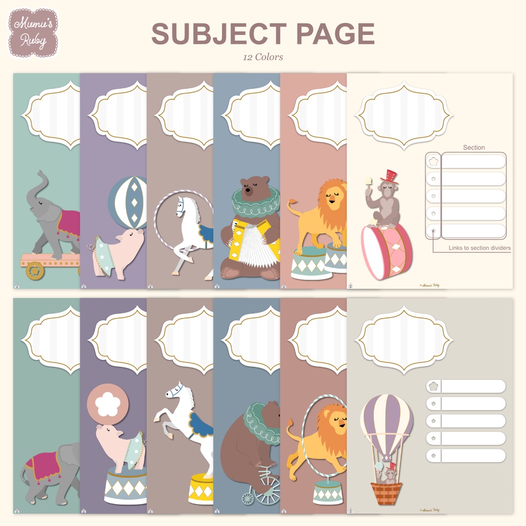 デジタルノート『Circus Ver.2』PDF GoodNotes Notability Noteshelf