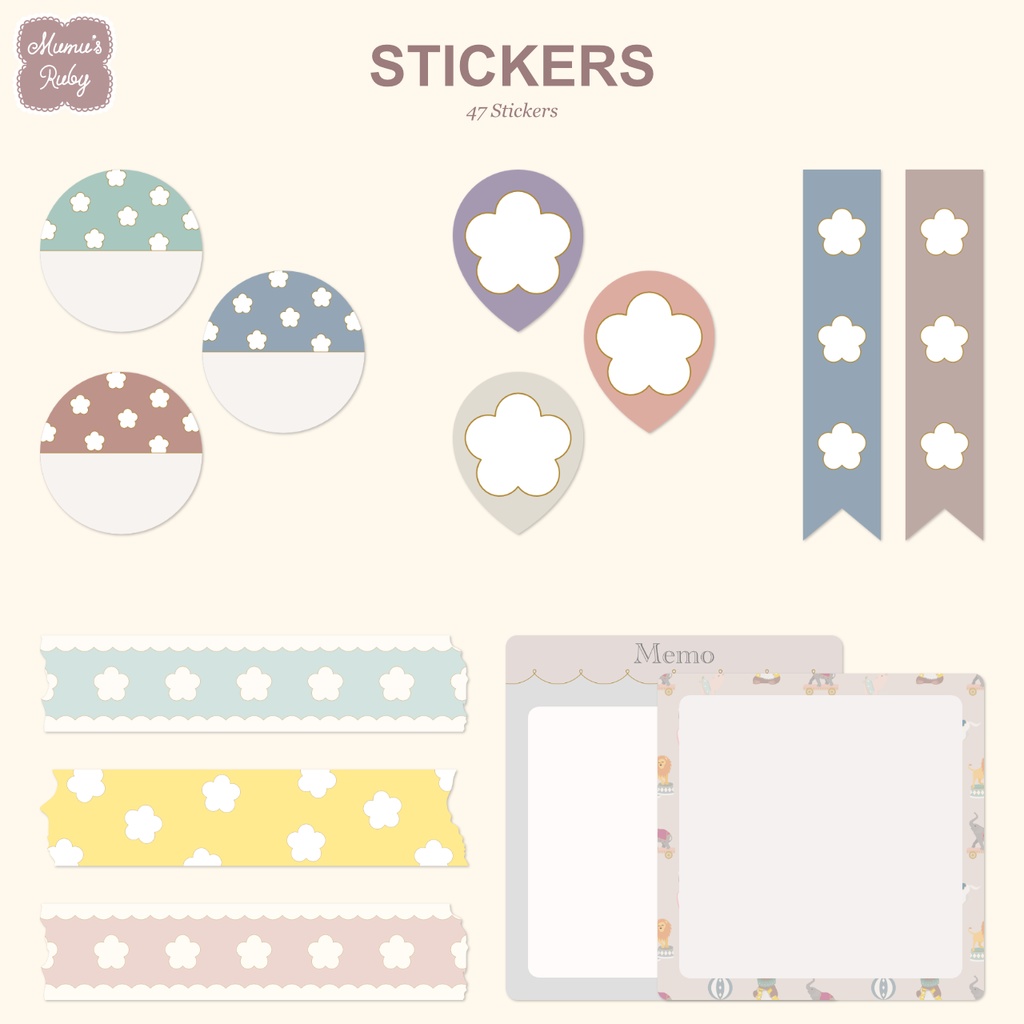 デジタルノート『Circus Ver.2』横向き PDF GoodNotes Notability Noteshelf