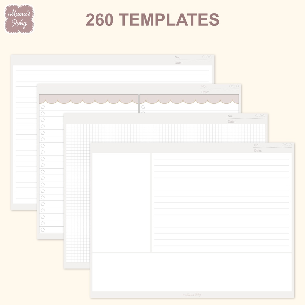 デジタルノート『Circus Ver.2』横向き PDF GoodNotes Notability Noteshelf