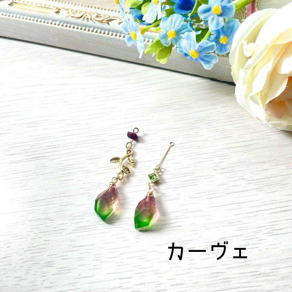 草木のアゲートピアス