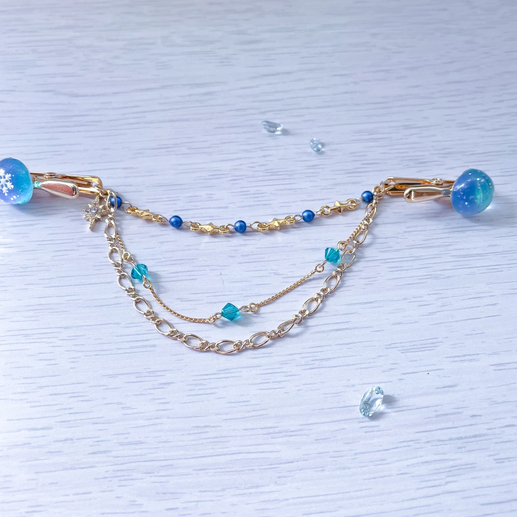 雪の結晶のストールクリップ