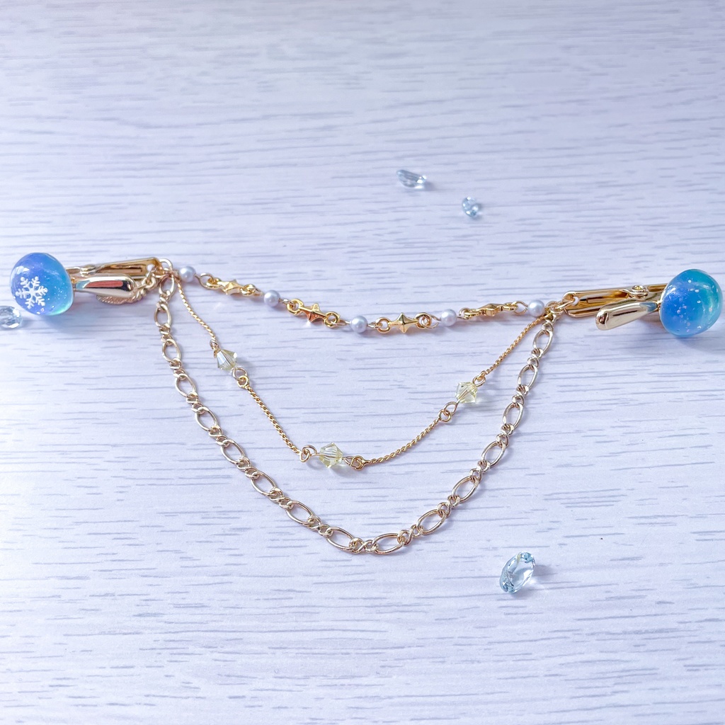 雪の結晶のストールクリップ