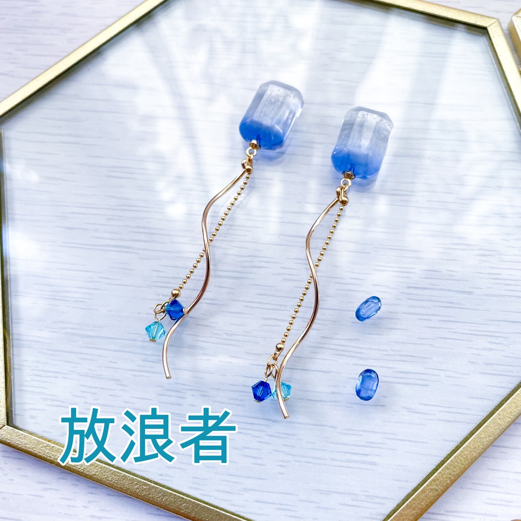 瞳の宝石ピアス・ネックレス-知恵①-