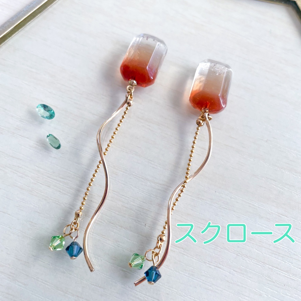 瞳の宝石ピアス・ネックレス-自由③-