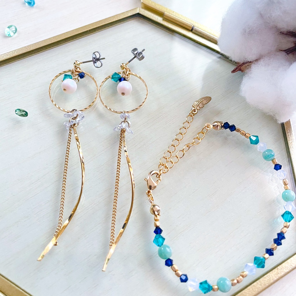 風の詩のピアス&ブレスレット