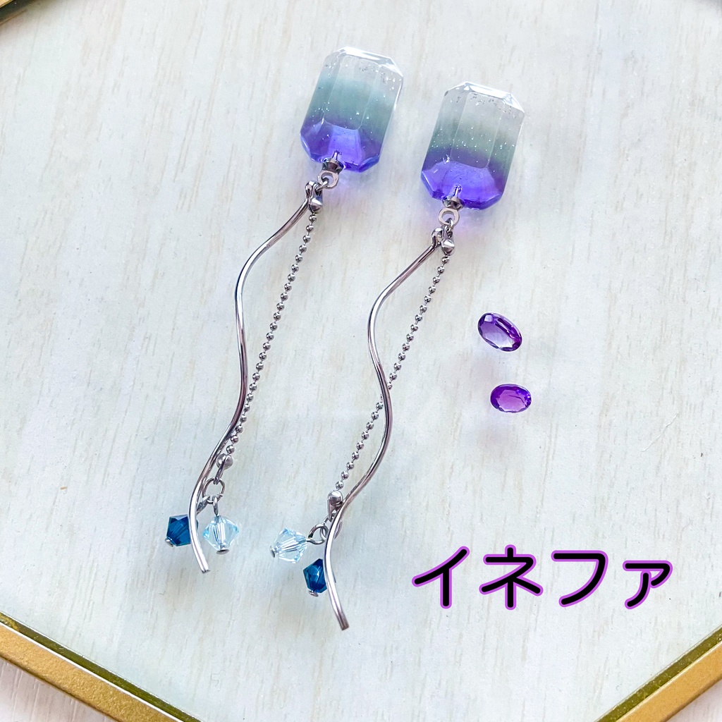 瞳の宝石ピアス・ネックレス-月夜①-