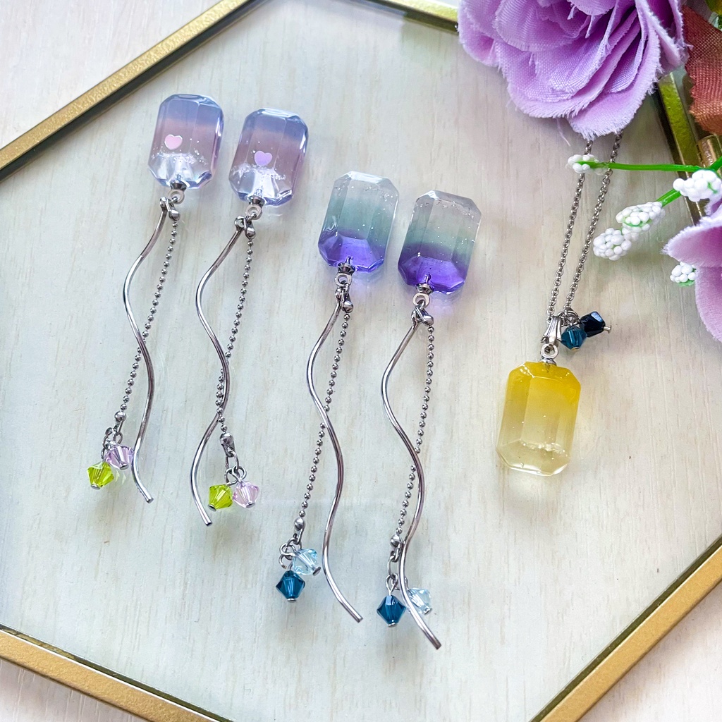 瞳の宝石ピアス・ネックレス-月夜①-