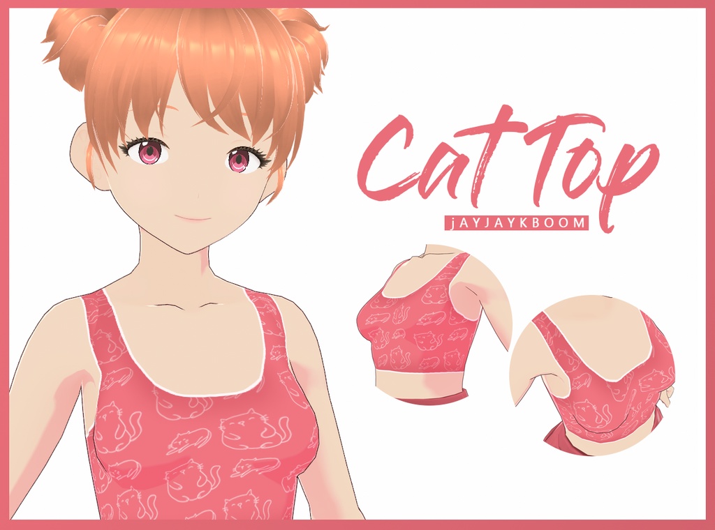 【VRoid】(FREE) Cat Inner Top (3 Colors)