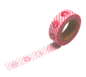 マスキングテープ ふにゃストライプ（ピンク）
