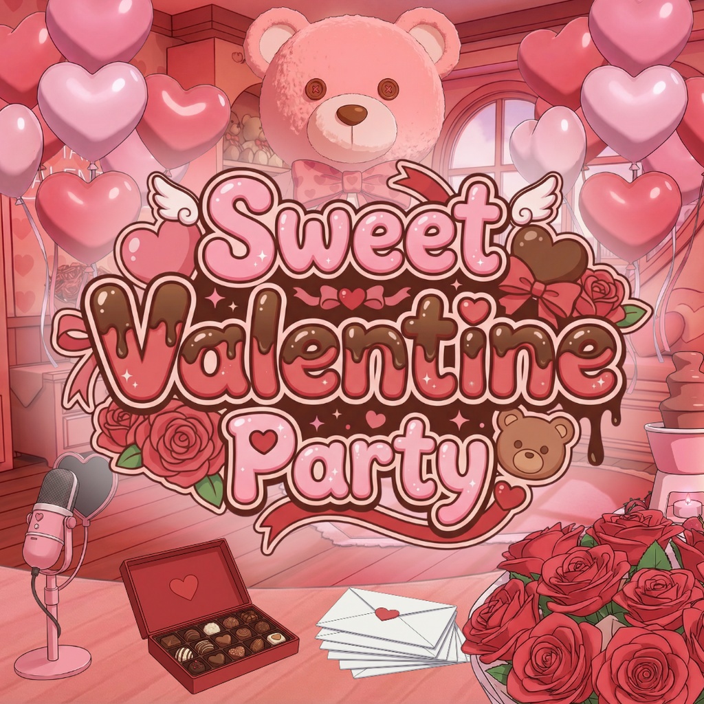 【配信用背景+小物】スウィート・バレンタイン・パーティー