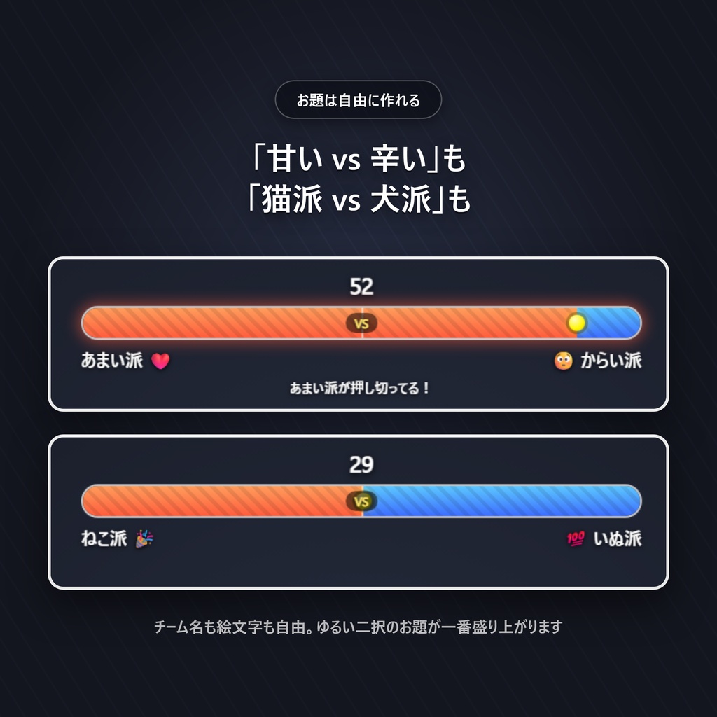 【わんコメ連動】リアクション陣取り|YouTubeの絵文字で2択バトル