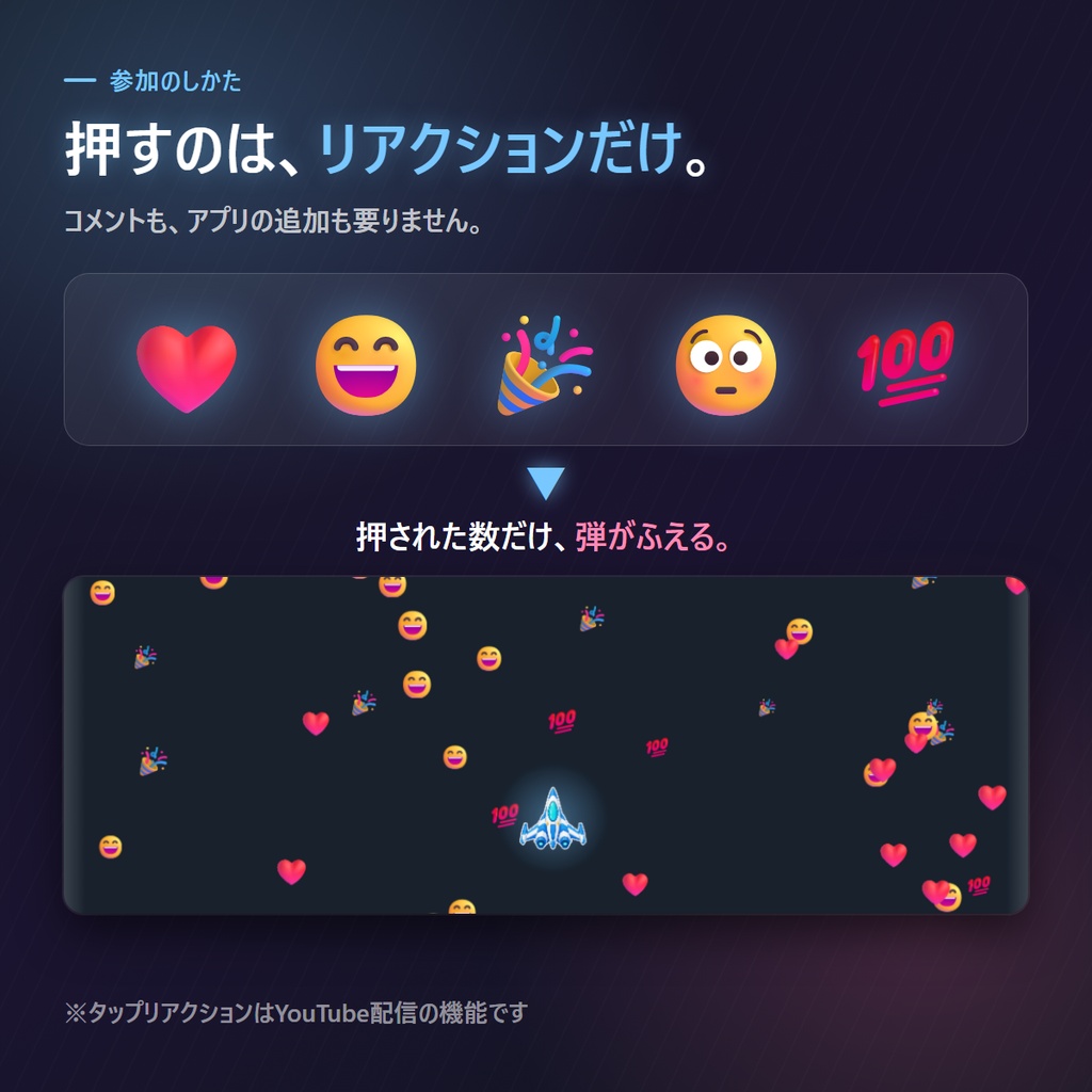 【わんコメ連動】リアクション弾幕 | リアクションが弾になる視聴者参加型ゲーム