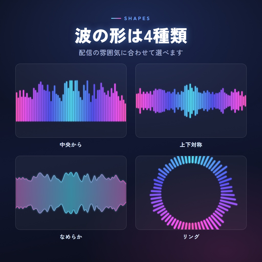 【無料版あり】サウンドウェーブ|配信の音が光る波になる、OBS用オーディオビジュアライザー