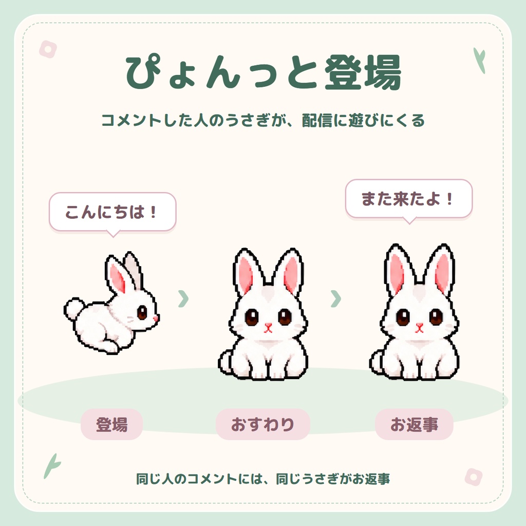 【わんコメ連動】コメントうさぎ|コメントした人のうさぎがやってくるOBSツール
