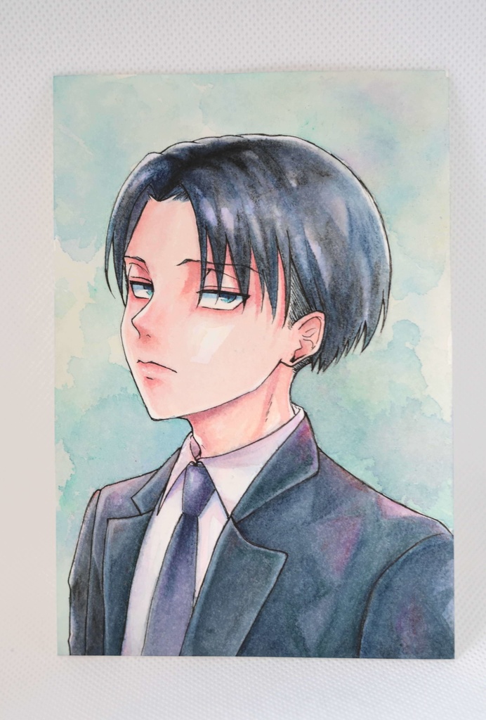 アナログイラスト ポストカード【スーツ】