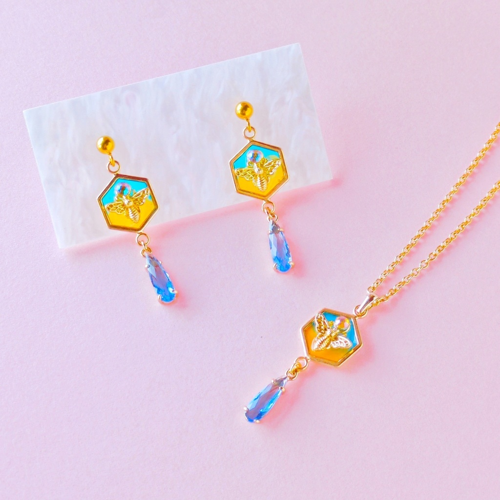 【非公式】🌈🕒/🐝🤣 イメージピアス/イヤリング/ネックレス