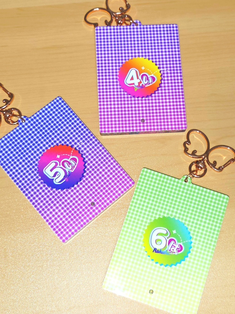 平成プリ風 四い/五い/六は グリッターオイルアクリルキーホルダー