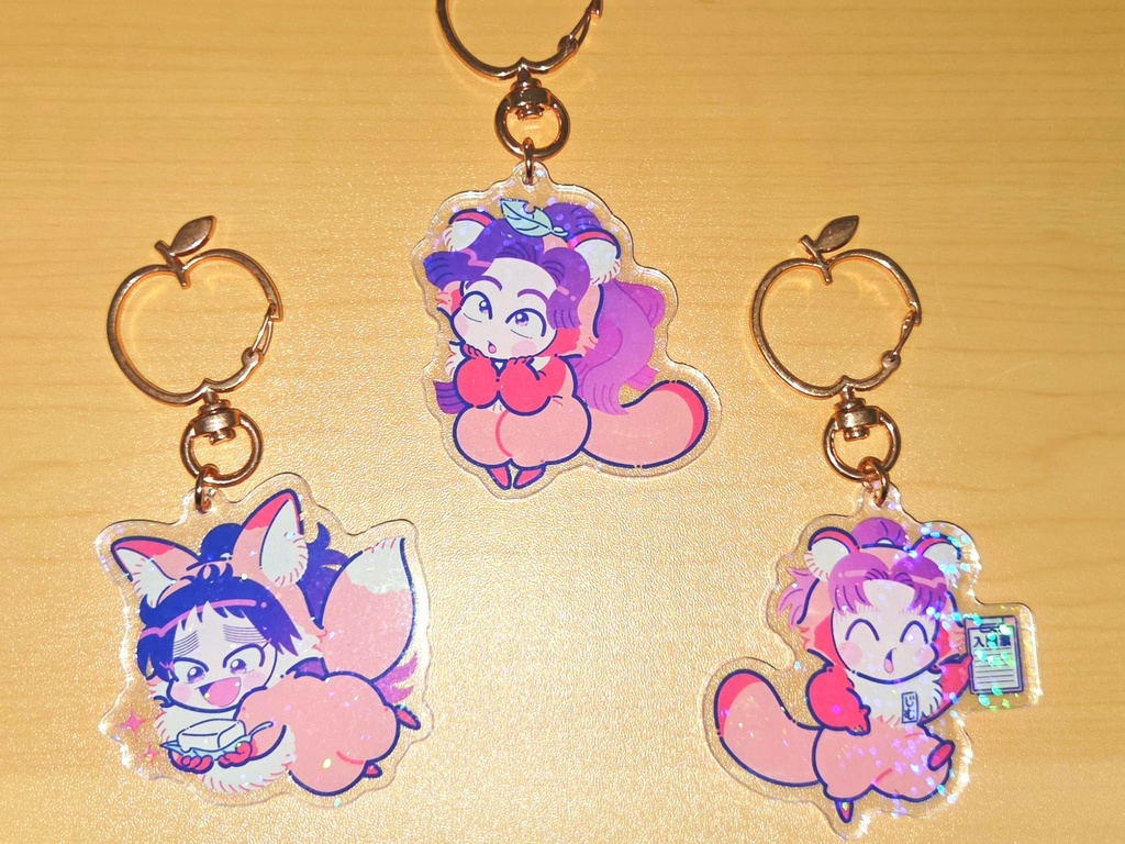 たぬきつねアクリルキーホルダー