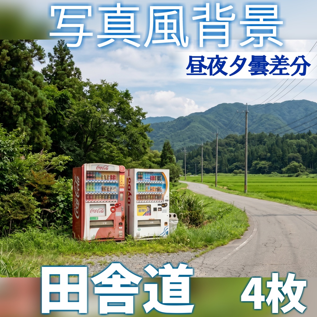 【ショップ開設記念無料！】田舎道背景イラスト【TRPG背景素材/CoC/ゲーム素材/背景写真/背景イラスト】【昼夜夕曇差分】