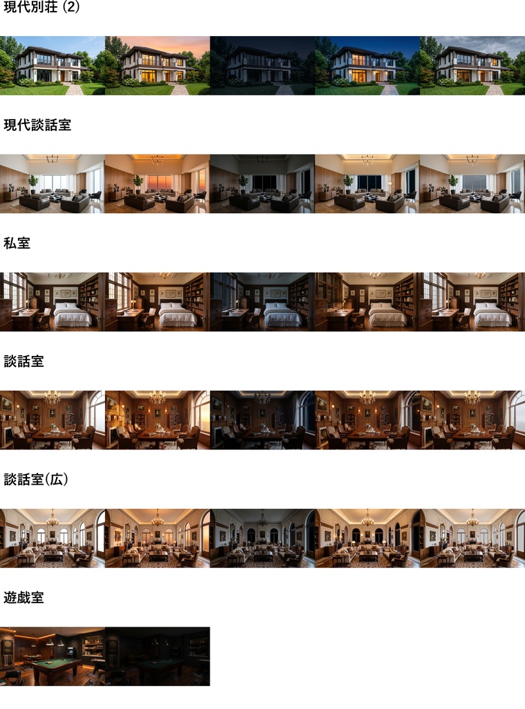 【ショップ開設30%割引!】屋敷・別荘背景写真風素材154枚【昼夜夕曇差分】【TRPG背景素材/CoC/ゲーム素材/背景写真/背景イラスト】