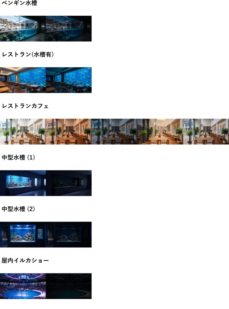 【ショップ開設記念無料!】水族館背景イラスト【TRPG背景素材/CoC/ゲーム素材/背景写真/背景イラスト】【昼夜夕曇差分】