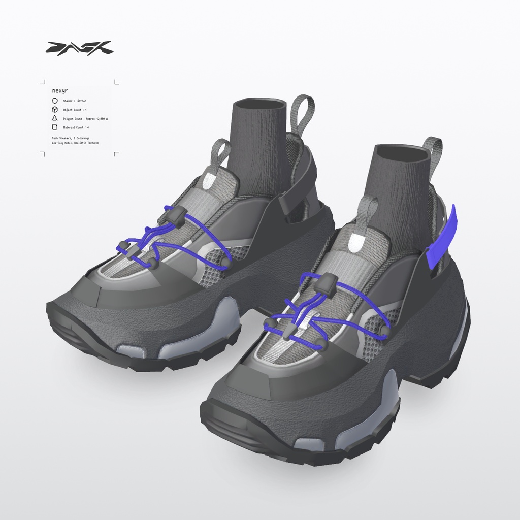 「nexyr」３D衣装（シューズ）モデル（lapwing、Marycia対応）