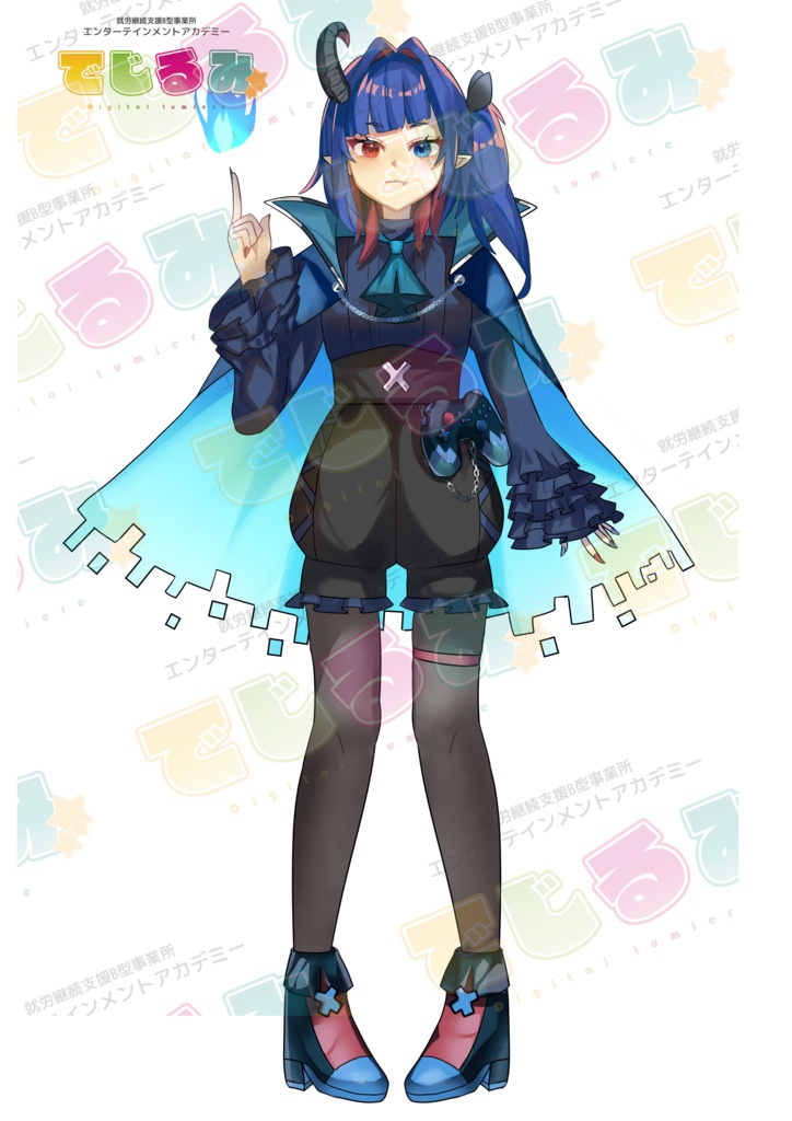 汎用立ち絵素材|魔界出身のゲーマー女子|Vtuber・TRPG・ゲーム・配信