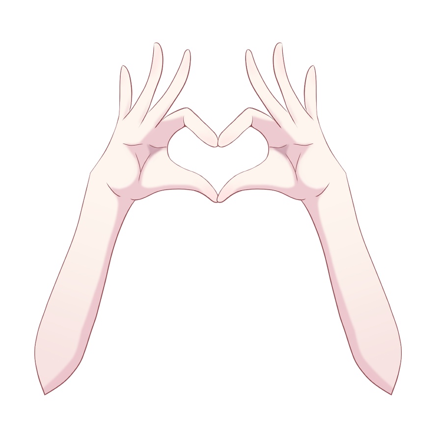 【Vtuber素材】手でハートの素材