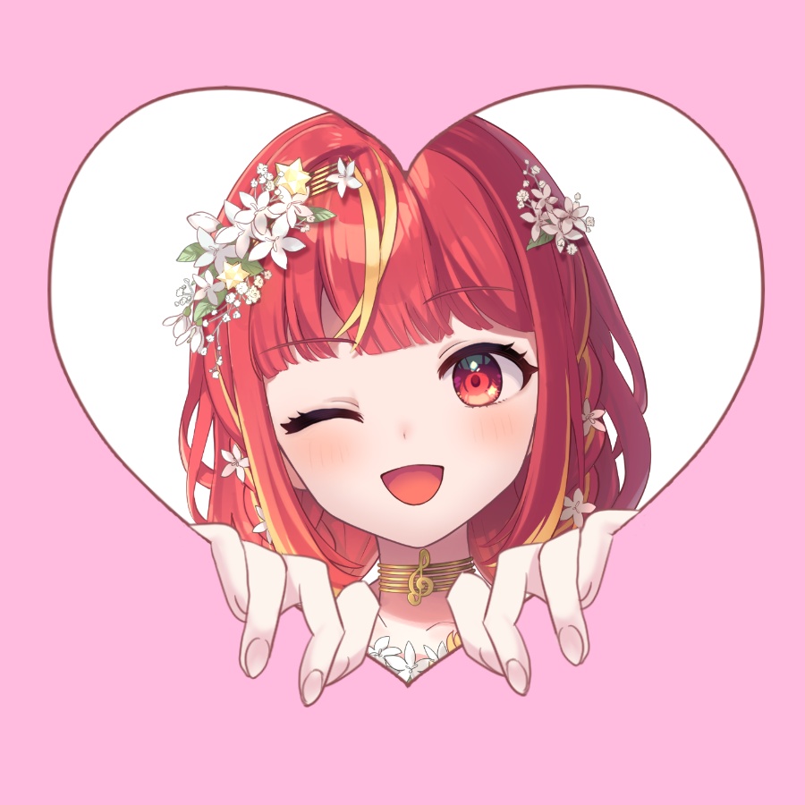 【Vtuber素材】ハートから覗き込む素材