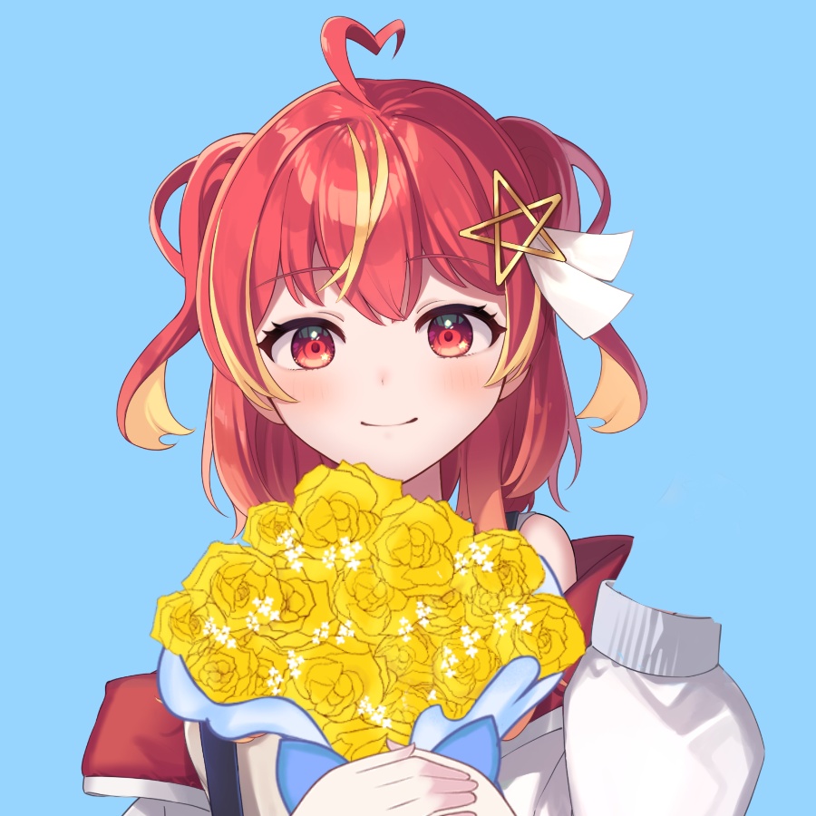 【Vtuber素材】黄色のバラの花束素材
