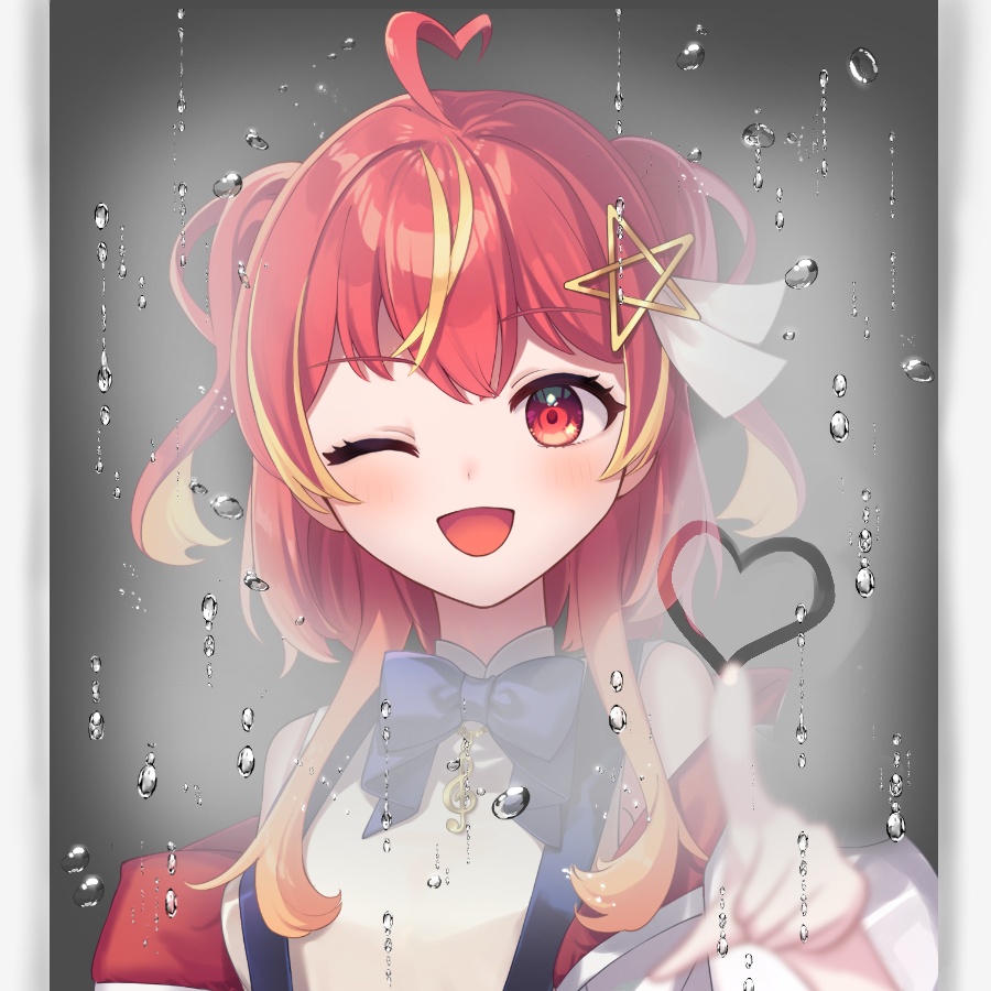 【Vtuber素材】雨の日にハートを描く素材