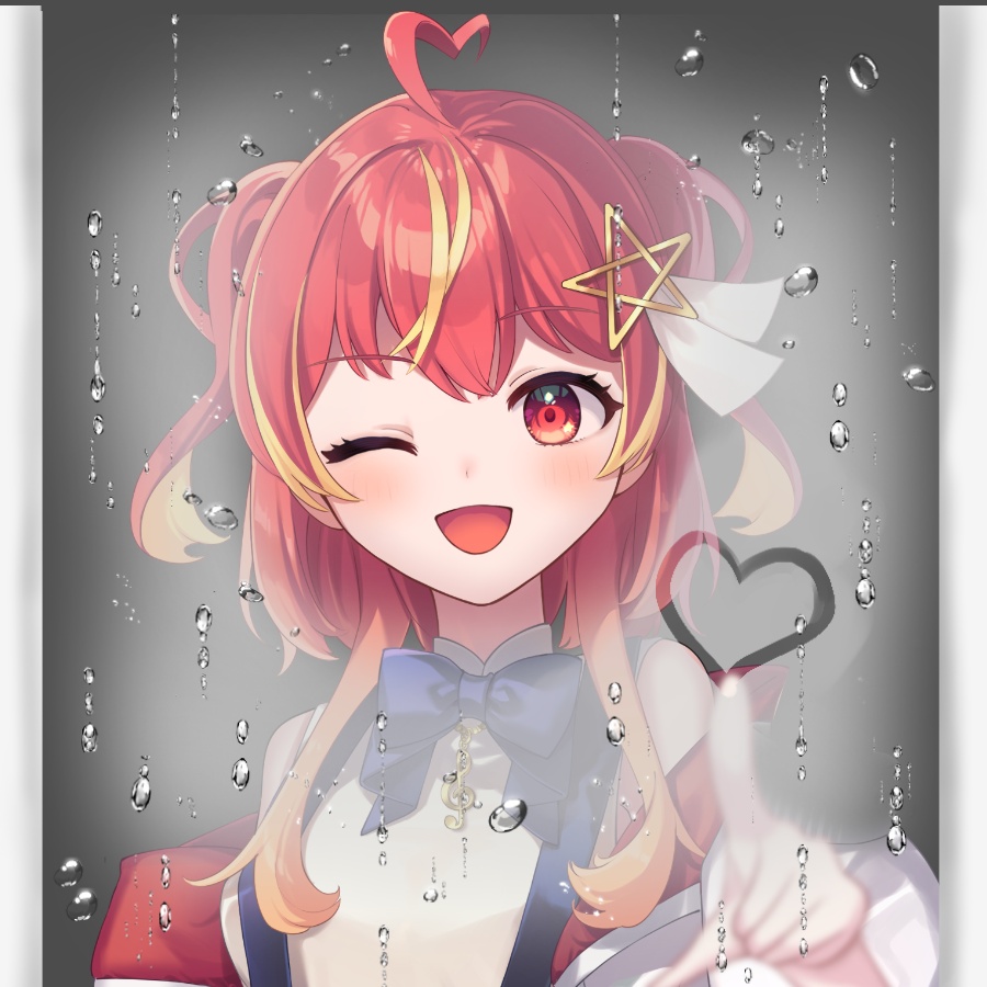【Vtuber素材】雨の日にハートを描く素材