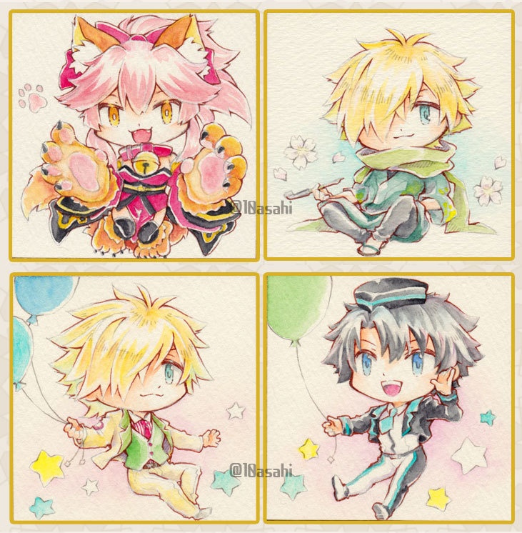 オーダー 水彩ミニ色紙