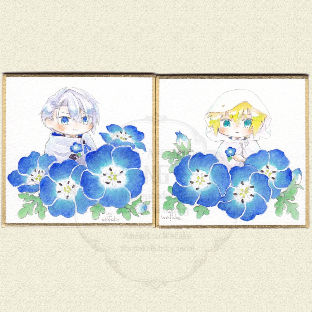 【準備中】とうらぶ　水彩ミニ色紙　【2/8　20時より頒布開始】