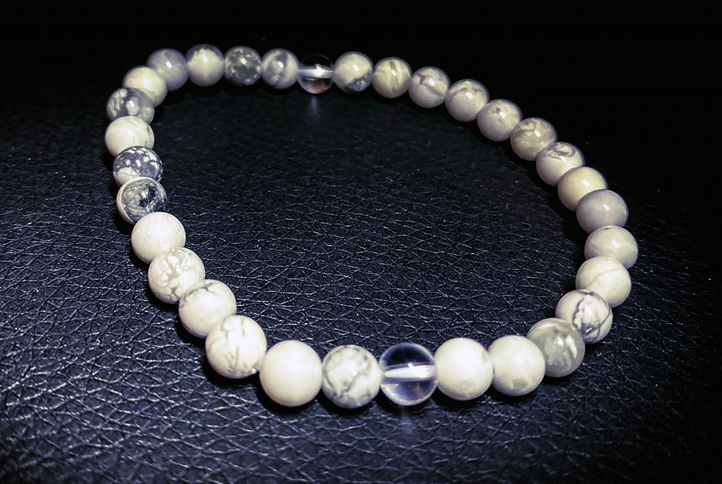 YAMOTOデザインモデル 「ハウライト×水晶」6mm