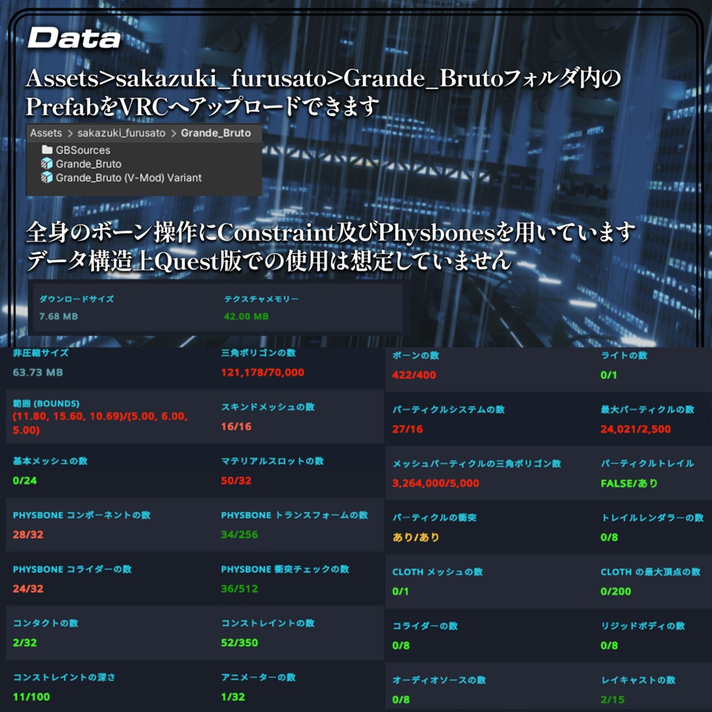 《グランデブルート》VRChat想定 三段変形ロボットアバター