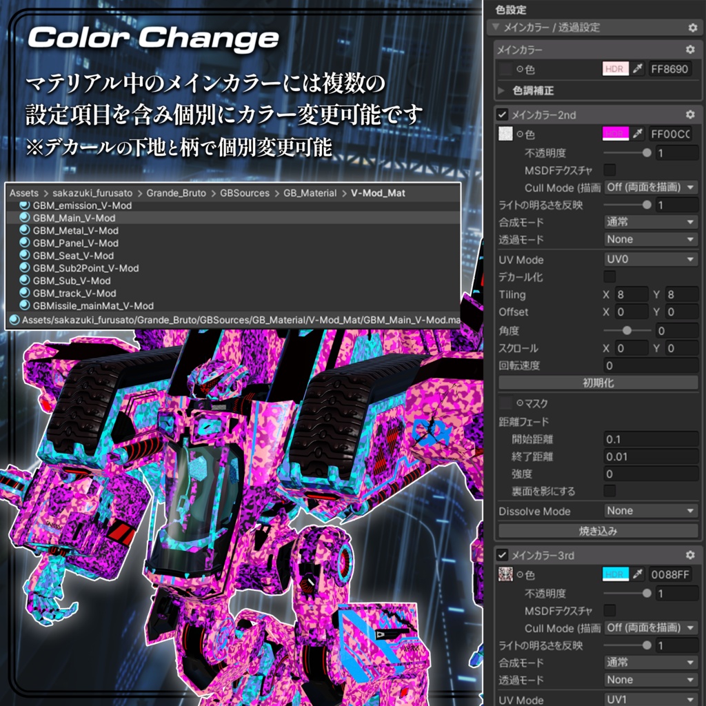 《グランデブルート》VRChat想定 三段変形ロボットアバター
