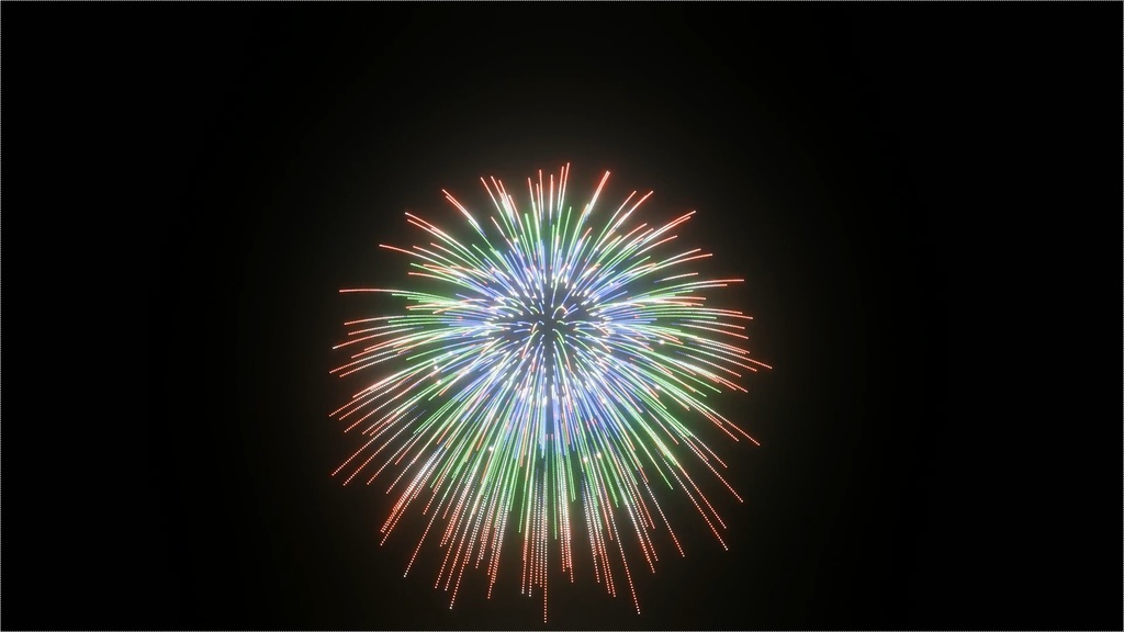 内部から多重爆発する花火