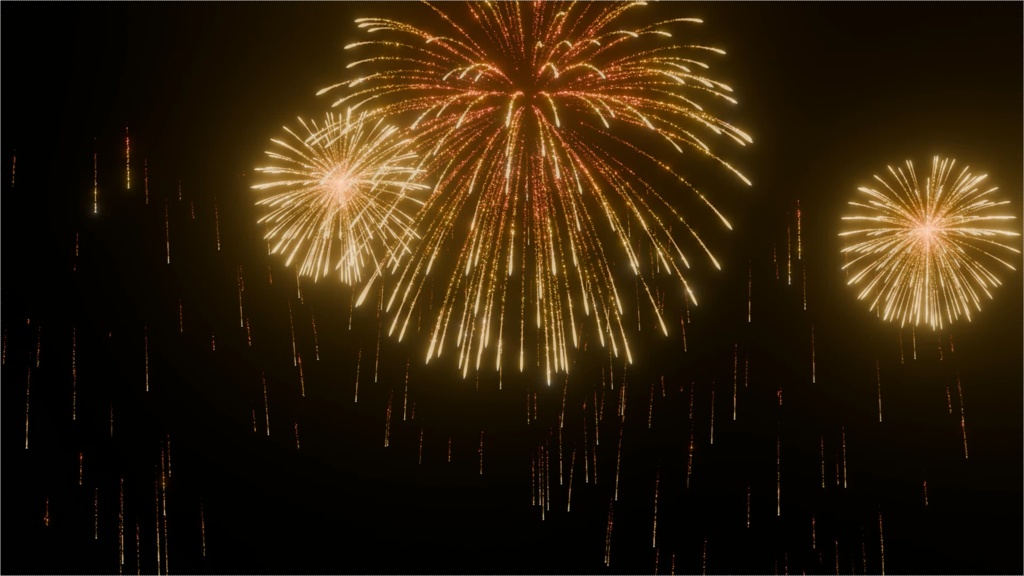 Blender Fireworks: 通常花火2