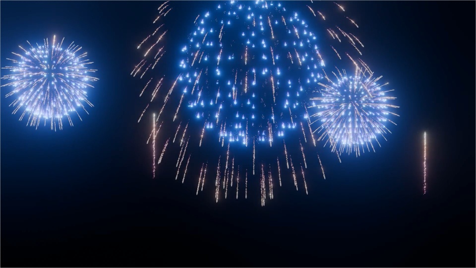 Blender Fireworks: 多重爆発1
