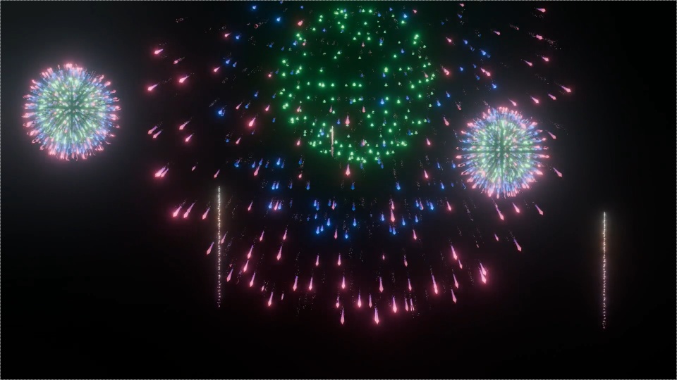 Blender Fireworks: 多重爆発3