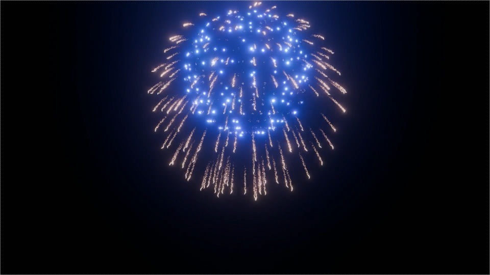 Blender Fireworks: らせん多重爆発花火1
