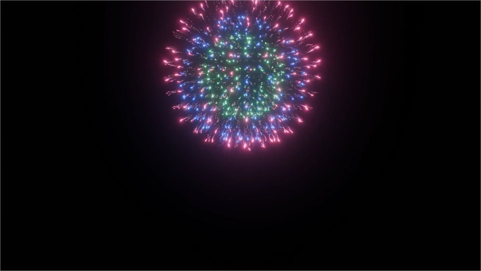 Blender Fireworks: らせん多重爆発花火3
