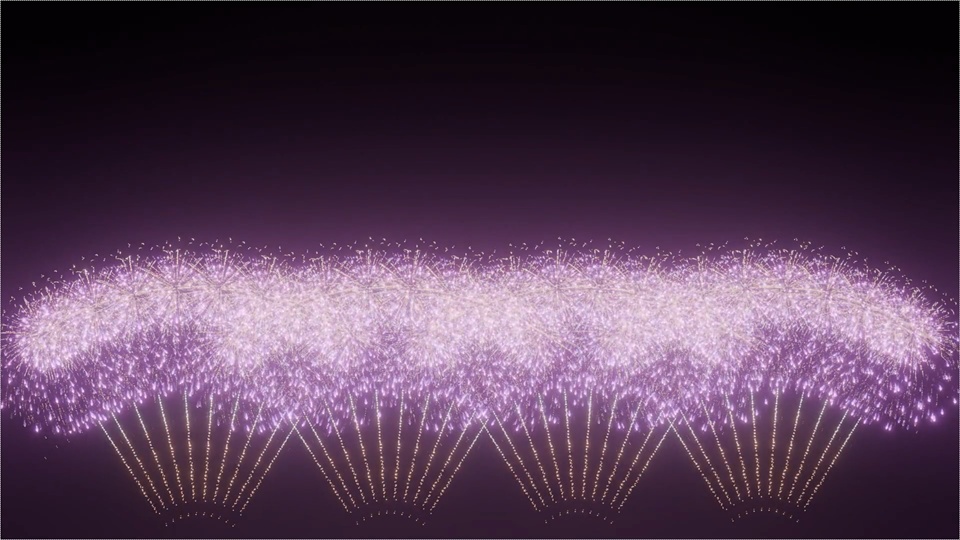 Blender Fireworks: 扇子状花火
