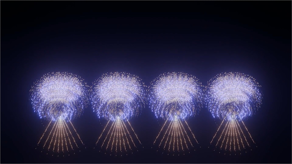 Blender Fireworks: 山の形状爆発