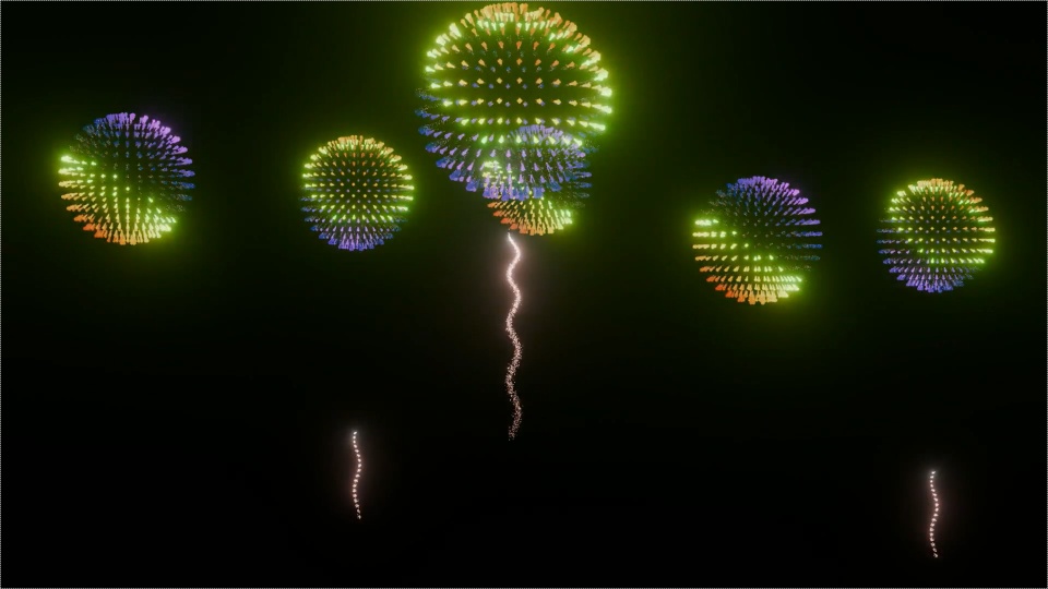 Blender Fireworks: 虹色爆発